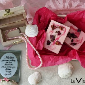 La VieSage Handmade Pearl Gift Set With Two Large Bars and One Genuine Pearl Necklace